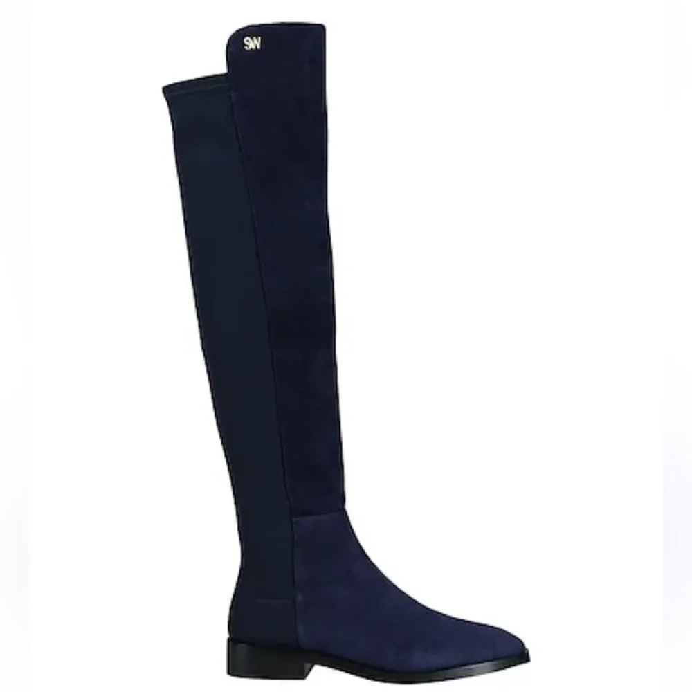 Stuart Weitzman OTK boots midnight blue